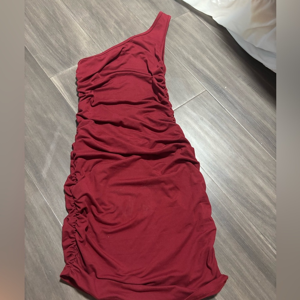 one strap bodycon scrunch dress